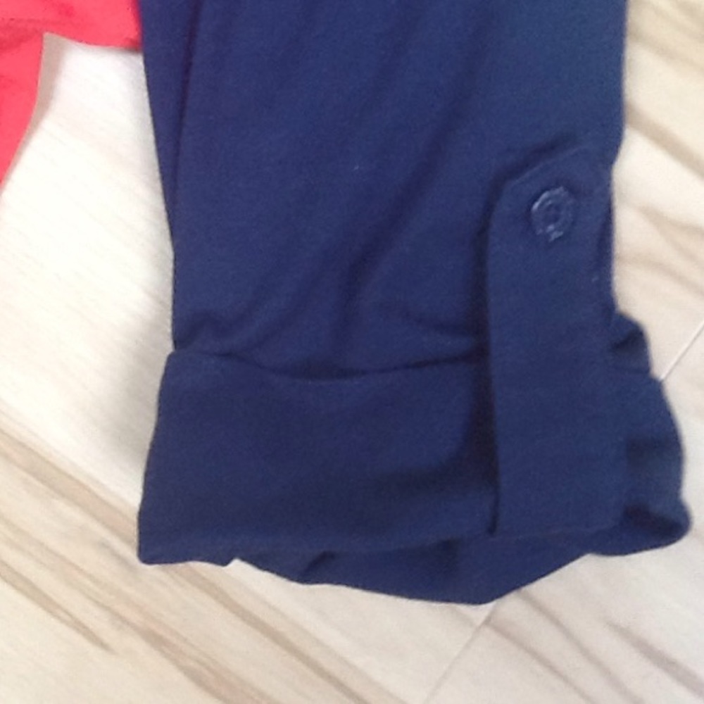 Nautica 3/4 Sleeve Red/ White/ Navy Blue Pullover - Picture 5 of 8